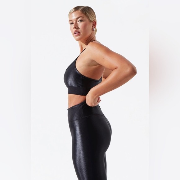 Noli Athletic Brazilian Lycra Fabric Liquid Legging in Black Gloss Size XXL $98 - Picture 3 of 7